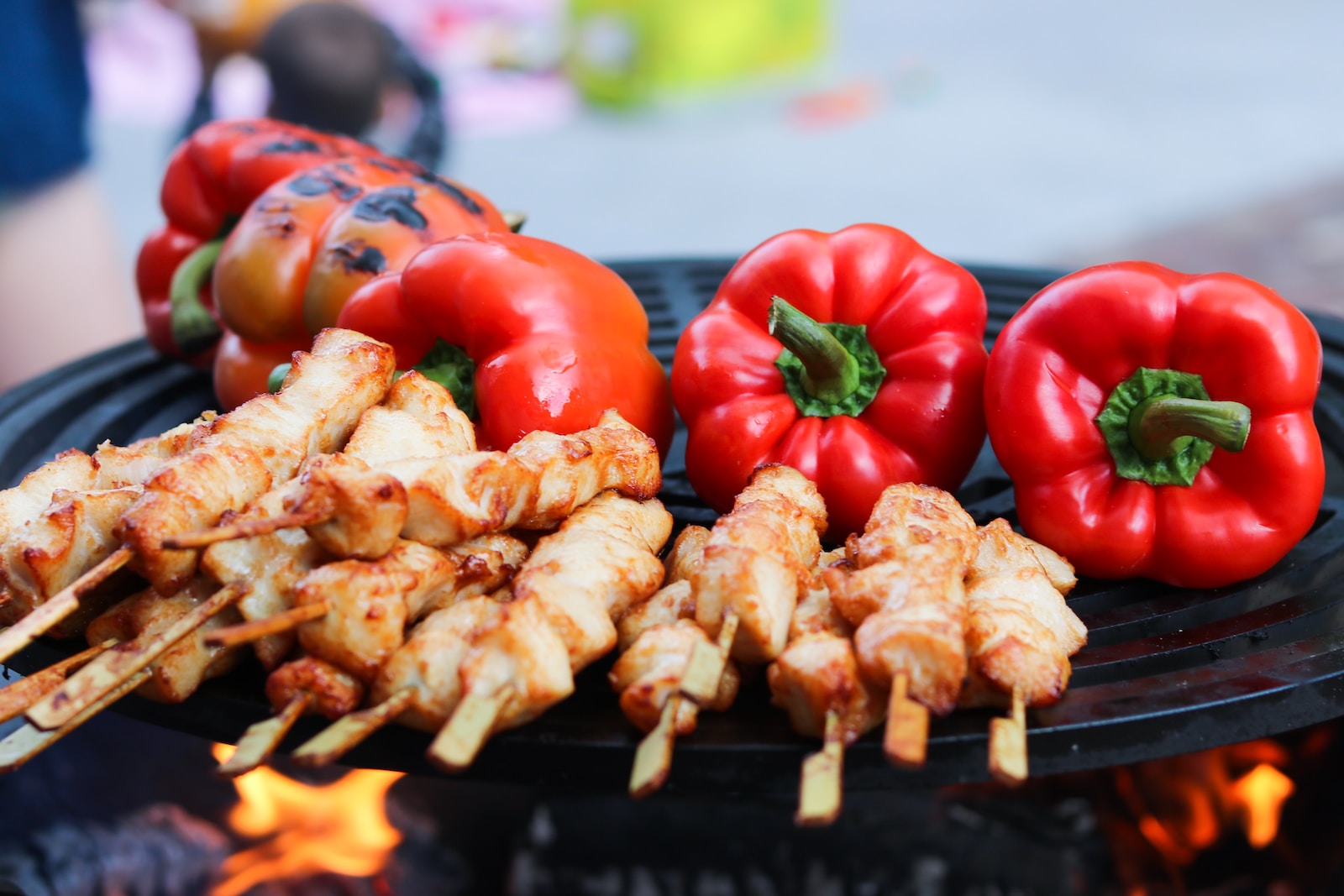 grilled pork and bell pepper